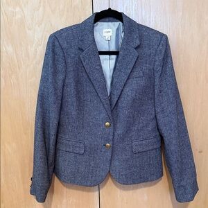 J. Crew Women's Wool Blue Blazer with Gold Buttons